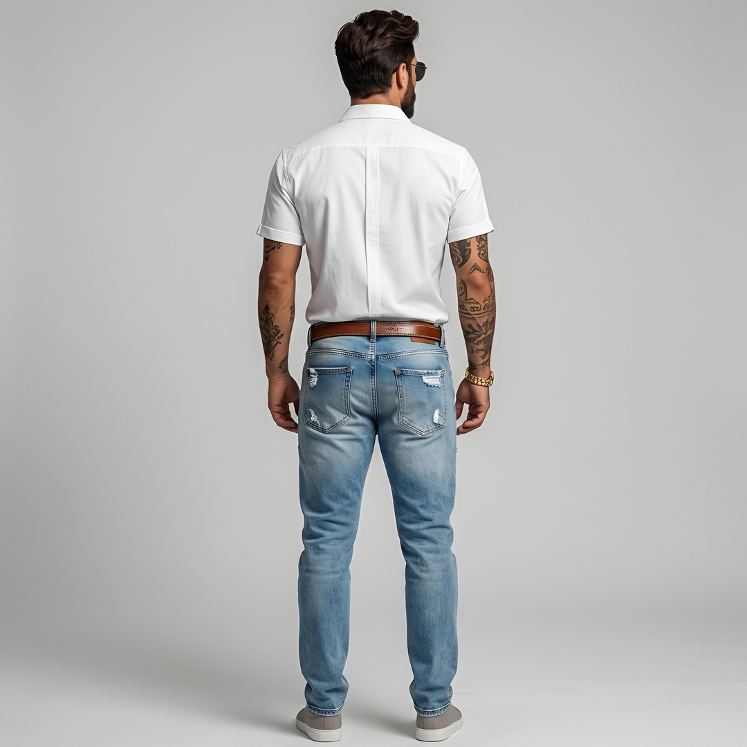 Men's Linen Short Sleeve Button Down Shirt