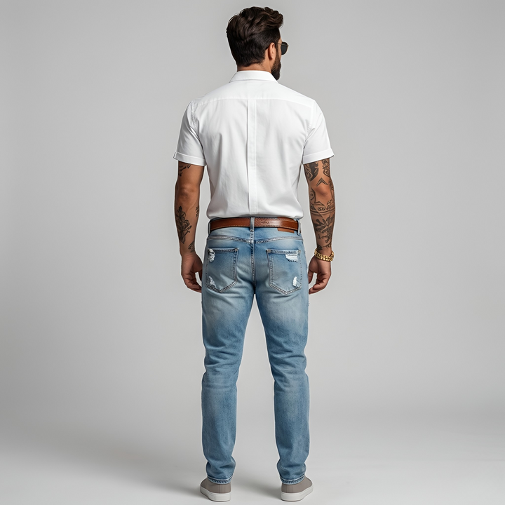 Men's Linen Short Sleeve Button Down Shirt