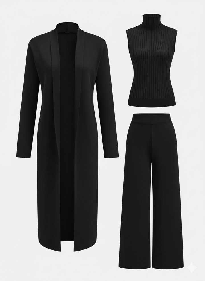 Women's Wool-Knit Three-Piece Lounge Set