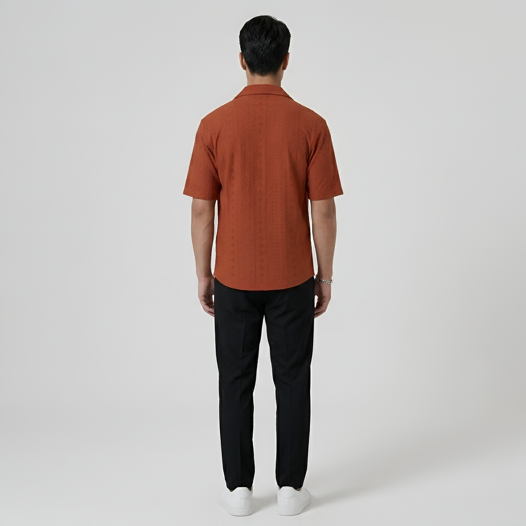 Men's Linen Short Sleeve Cuban Collar Shirt