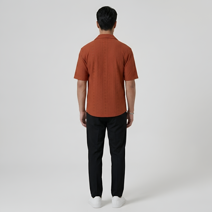 Men's Linen Short Sleeve Cuban Collar Shirt
