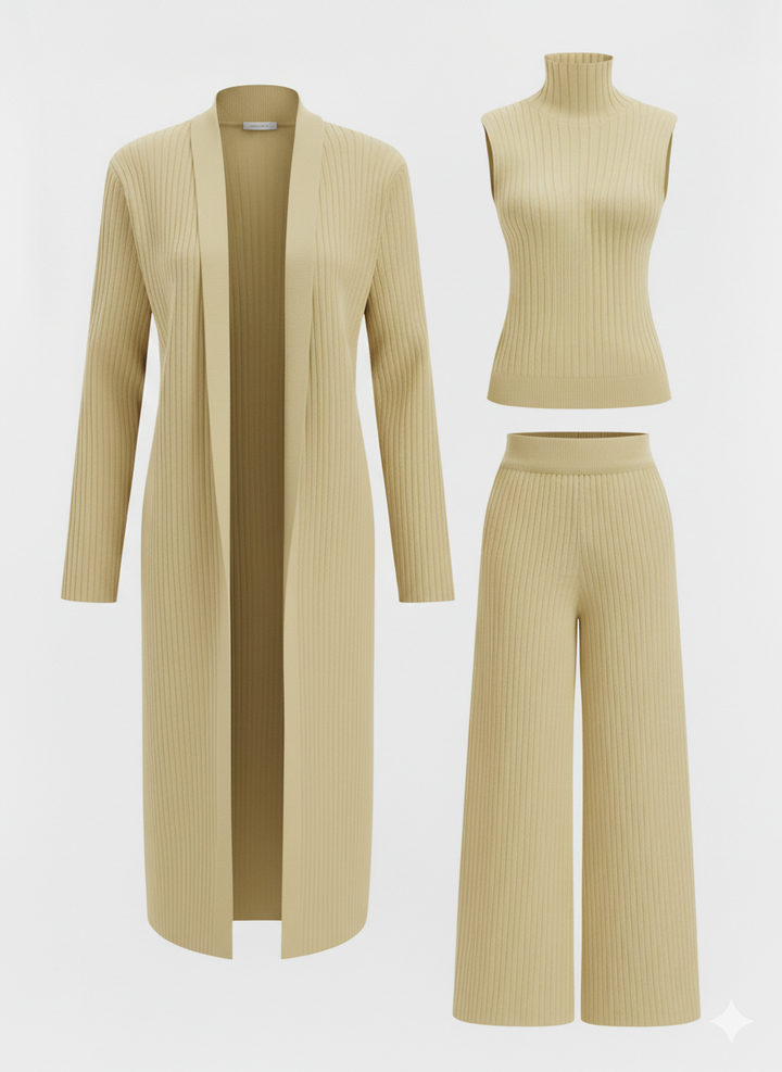 Women's Wool-Knit Three-Piece Lounge Set