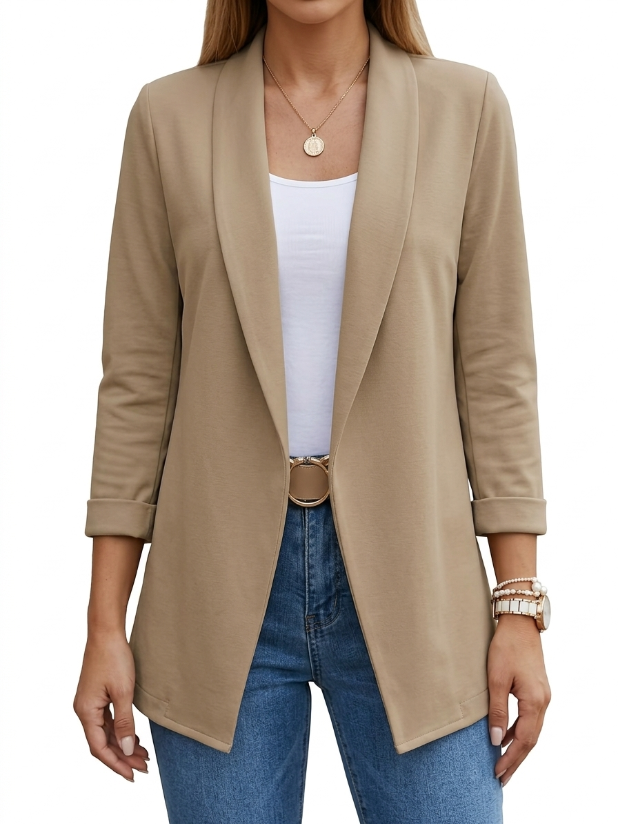 Women's Knit Tailored Open Front Blazer
