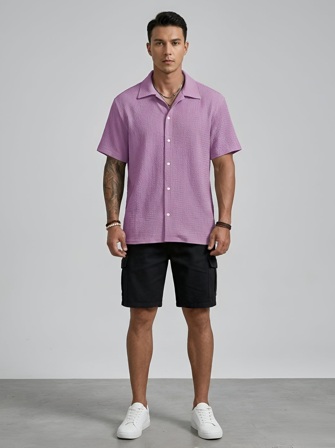 Men's Linen Short Sleeve Cuban Collar Shirt