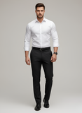 Men's Slim Fit Wool Mix Dress Shirt Long Sleeve Formal Business Top