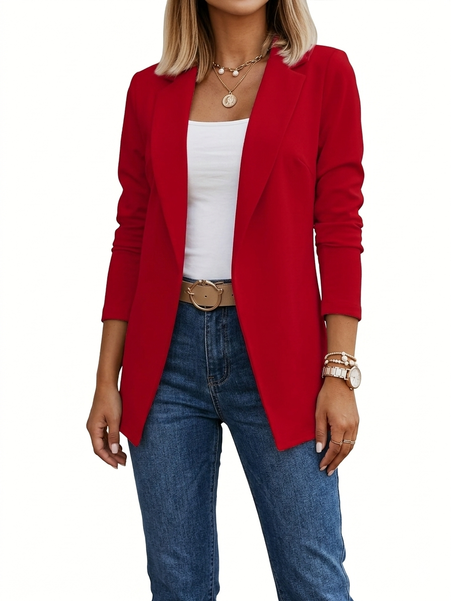 Women's Knit Tailored Open Front Blazer