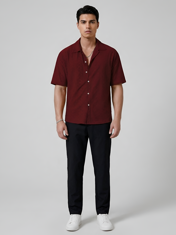 Men's Linen Short Sleeve Cuban Collar Shirt