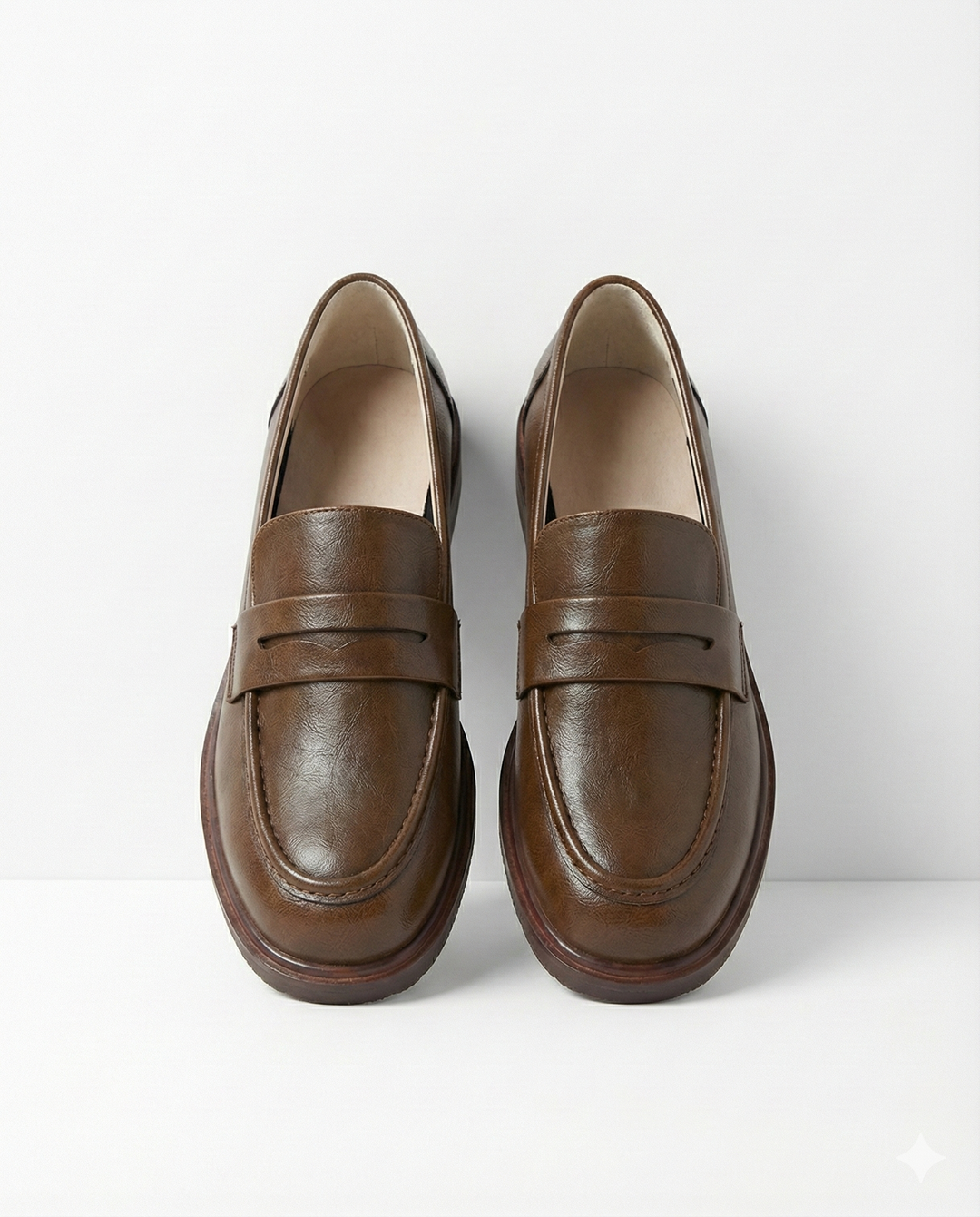 Γυναικεία δερμάτινα penny loafers, επίπεδα casual παπούτσια χωρίς κορδόνια