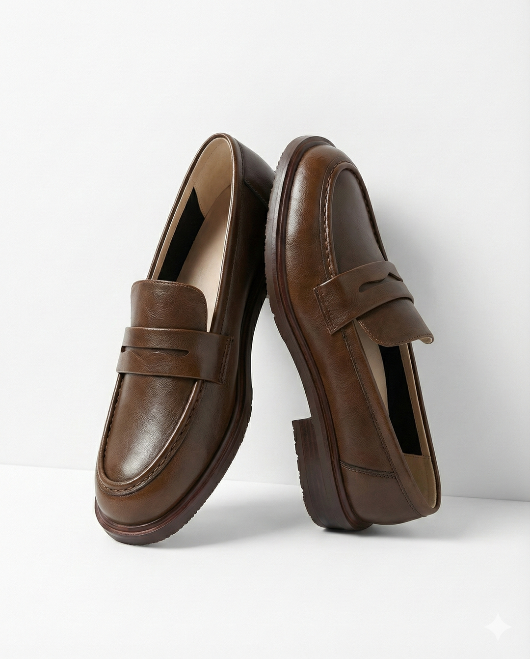 Γυναικεία δερμάτινα penny loafers, επίπεδα casual παπούτσια χωρίς κορδόνια
