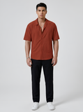 Men's Linen Short Sleeve Cuban Collar Shirt