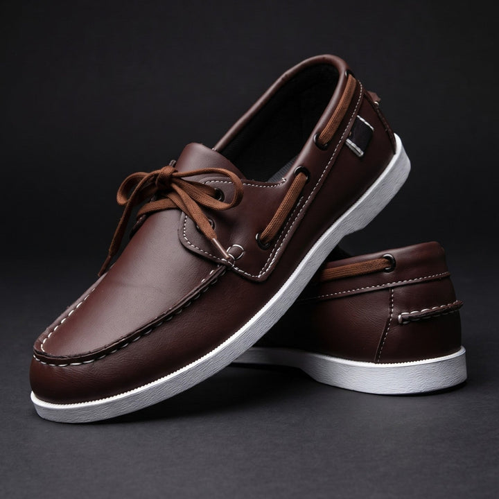 Men's Leather Boat Shoes Casual Deck Loafers Footwear