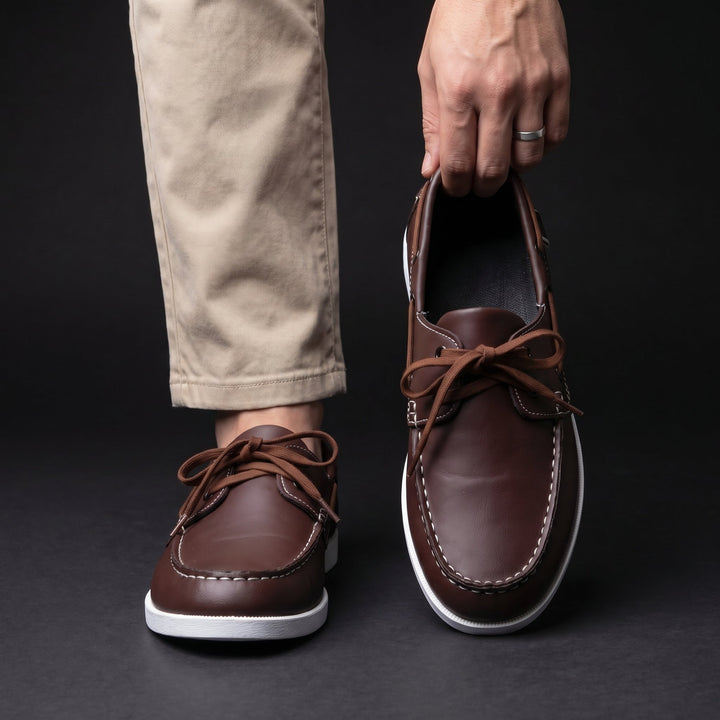 Men's Leather Boat Shoes Casual Deck Loafers Footwear