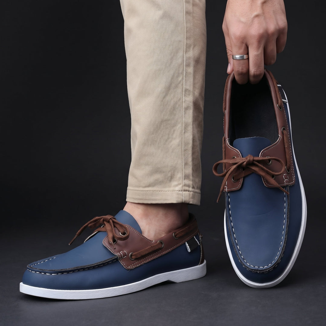 Men's Leather Boat Shoes Casual Deck Loafers Footwear
