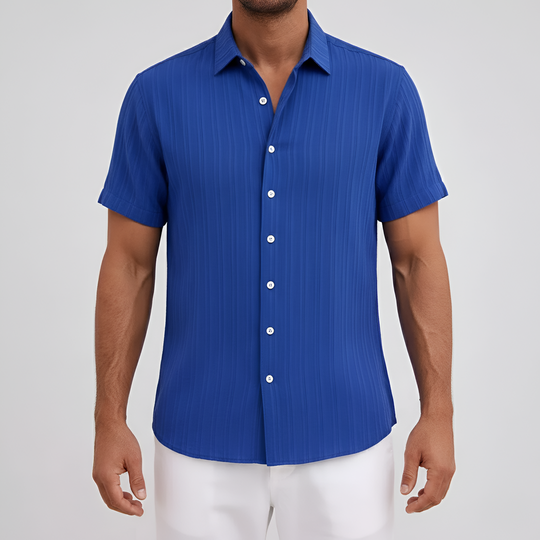 Men's Lightweight Linen Short Sleeve Button Down Shirt