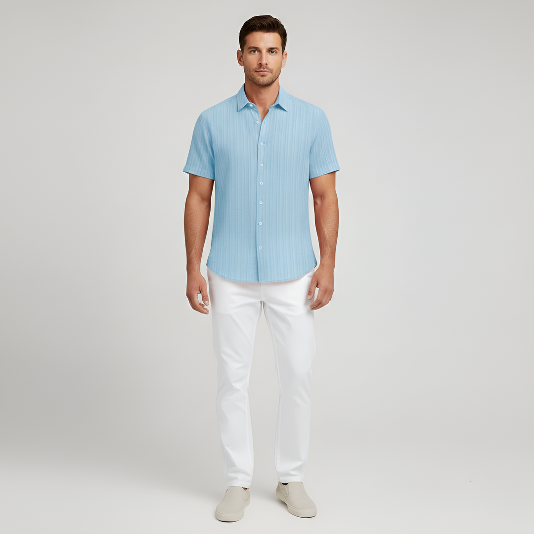 Men's Lightweight Linen Short Sleeve Button Down Shirt