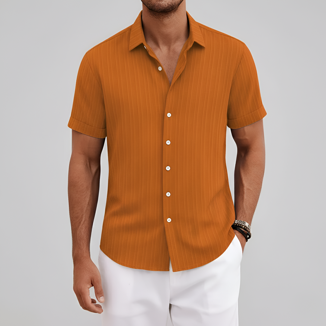 Men's Lightweight Linen Short Sleeve Button Down Shirt