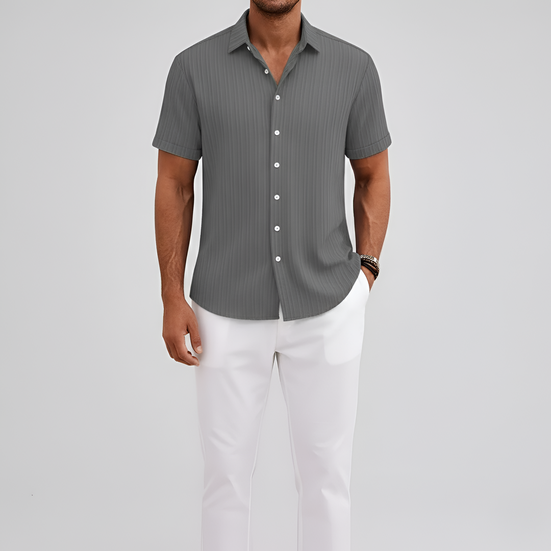 Men's Lightweight Linen Short Sleeve Button Down Shirt