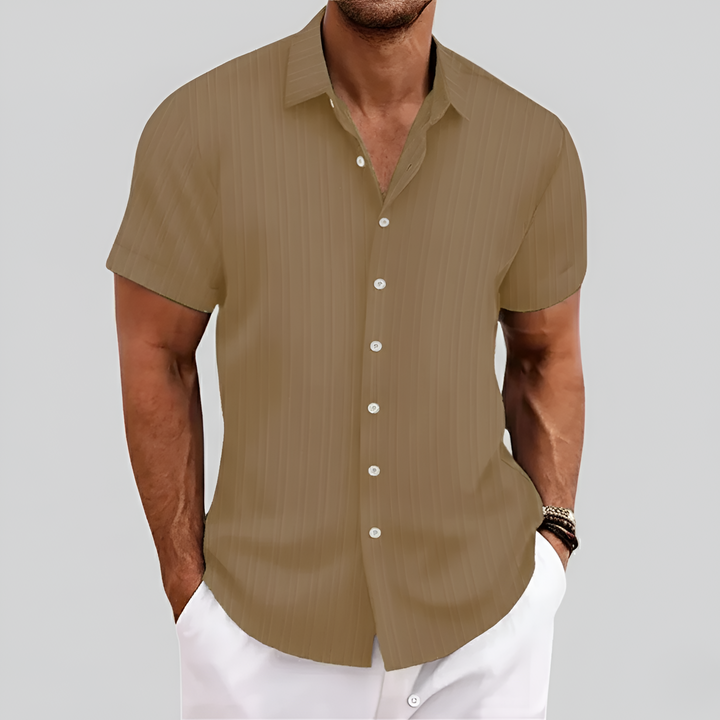 Men's Lightweight Linen Short Sleeve Button Down Shirt