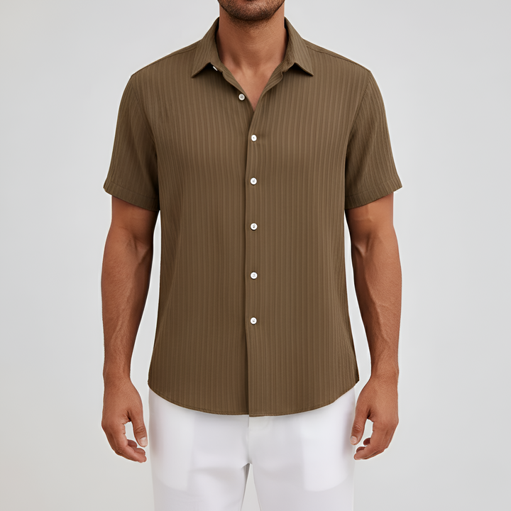 Men's Lightweight Linen Short Sleeve Button Down Shirt