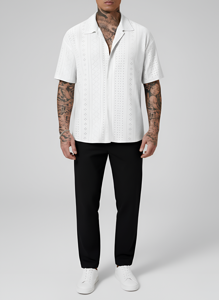 Men's Linen Short Sleeve Cuban Collar Shirt