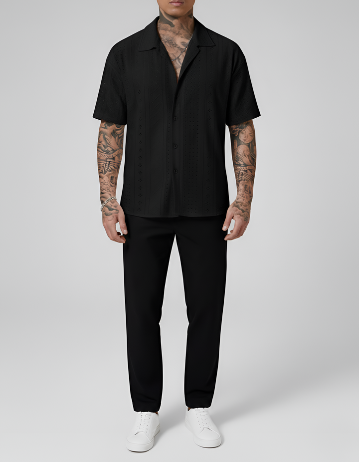 Men's Linen Short Sleeve Cuban Collar Shirt
