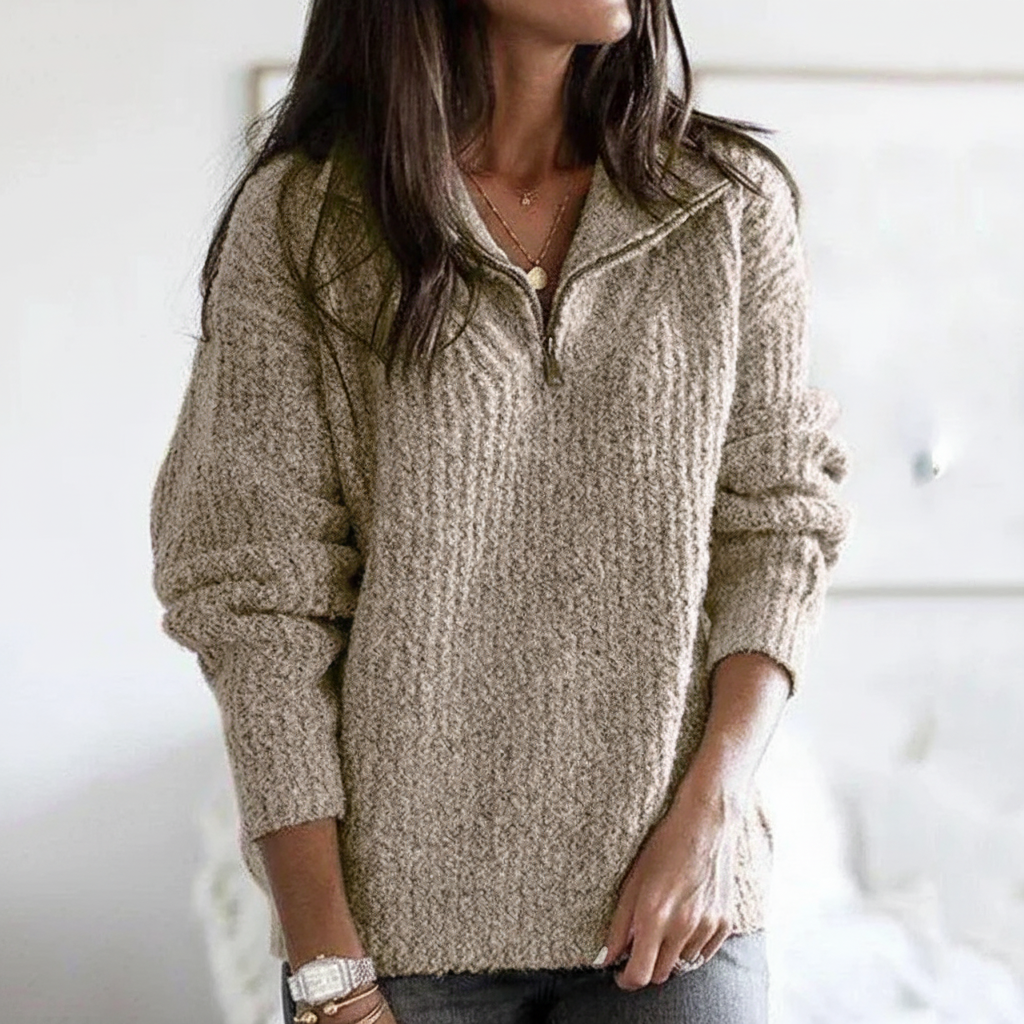 Women’s Merino Wool Half-Zip Relaxed Sweater