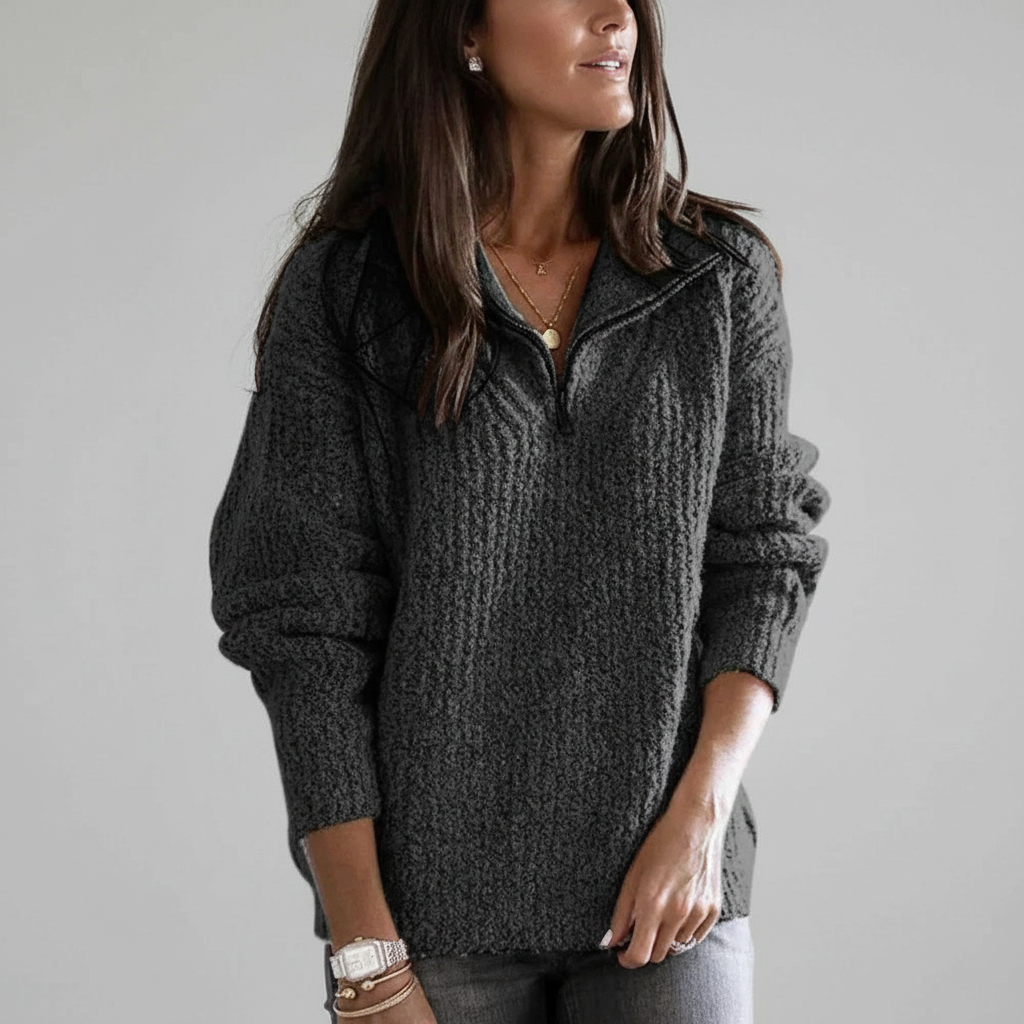 Women’s Merino Wool Half-Zip Relaxed Sweater