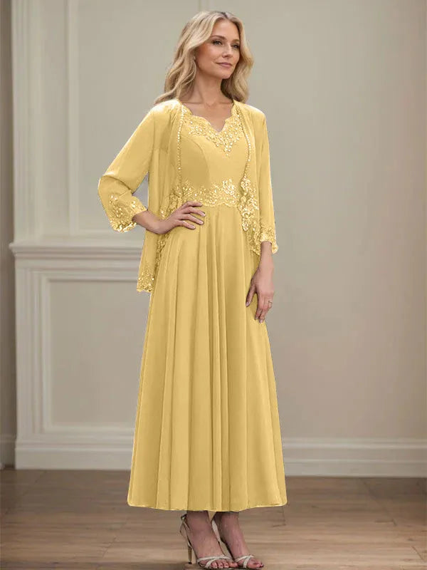Women's Chiffon Evening Dress with Jacket