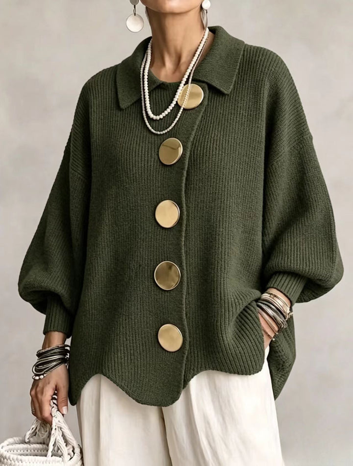 Women's Knit Batwing Sleeve Cardigan Oversized Sweater