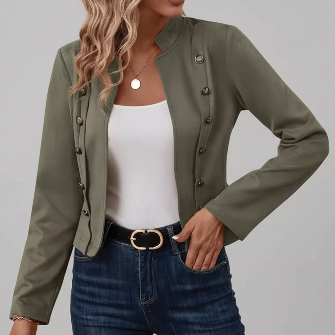 Womens Wool Military Blazer Jacket