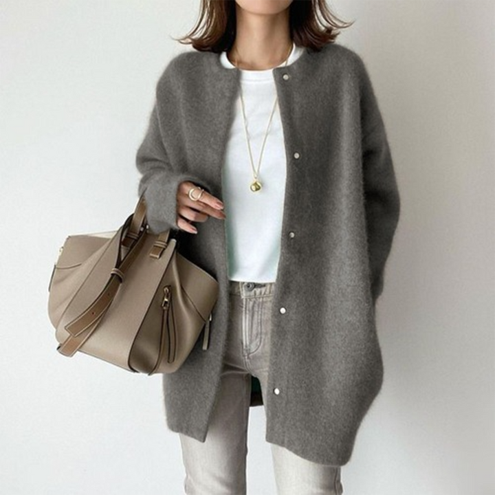 Women's Merino Wool Snap-Front Long-Sleeve Cardigan