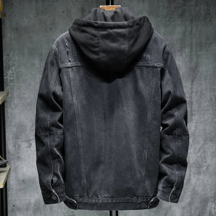 Men's Hooded Jacket Insulated Fleece Denim Outerwear