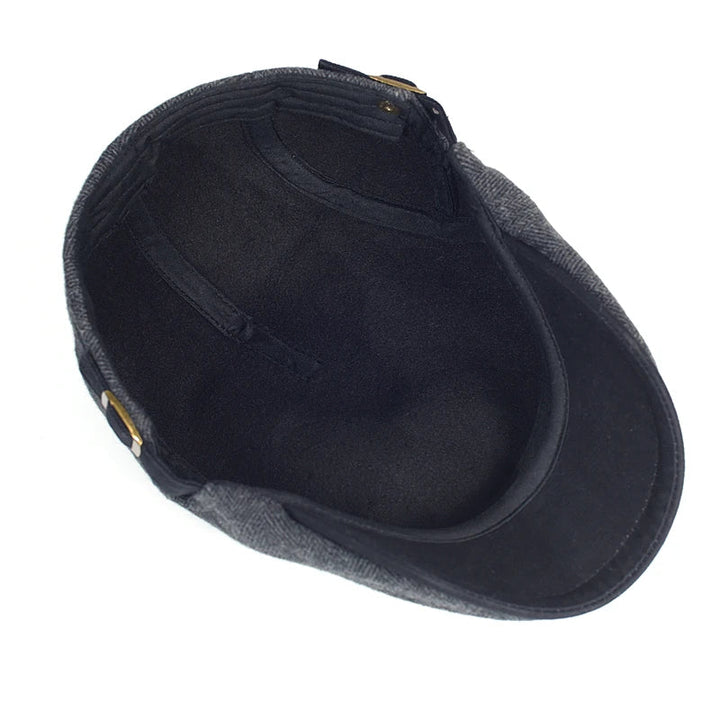 Men's Wool Blend Herringbone Flat Cap