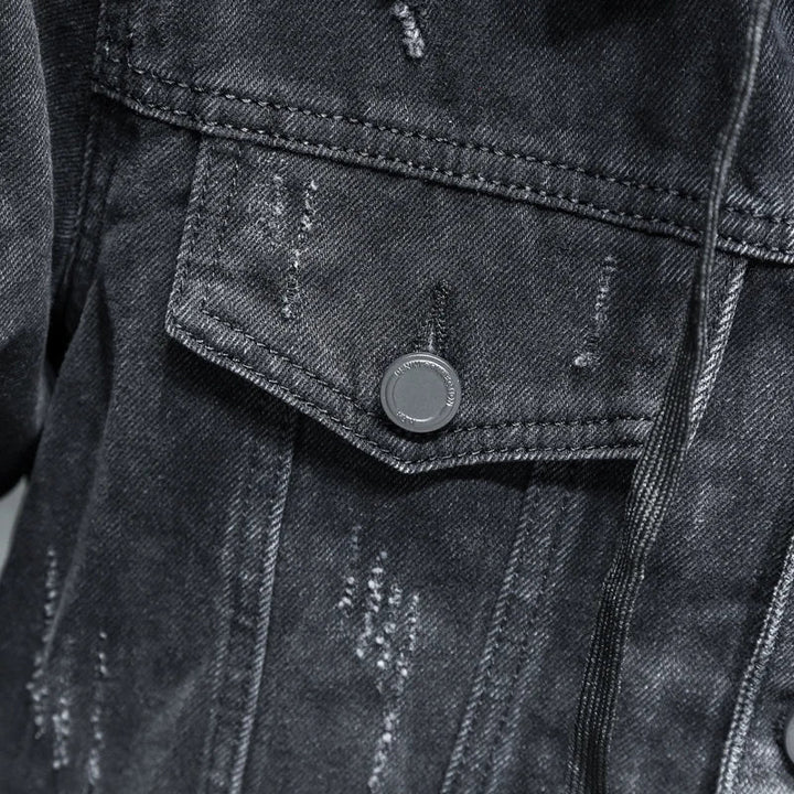 Men's Hooded Jacket Insulated Fleece Denim Outerwear