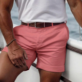 Men's Linen Slim Fit Chino Shorts Lightweight Casual Tailored
