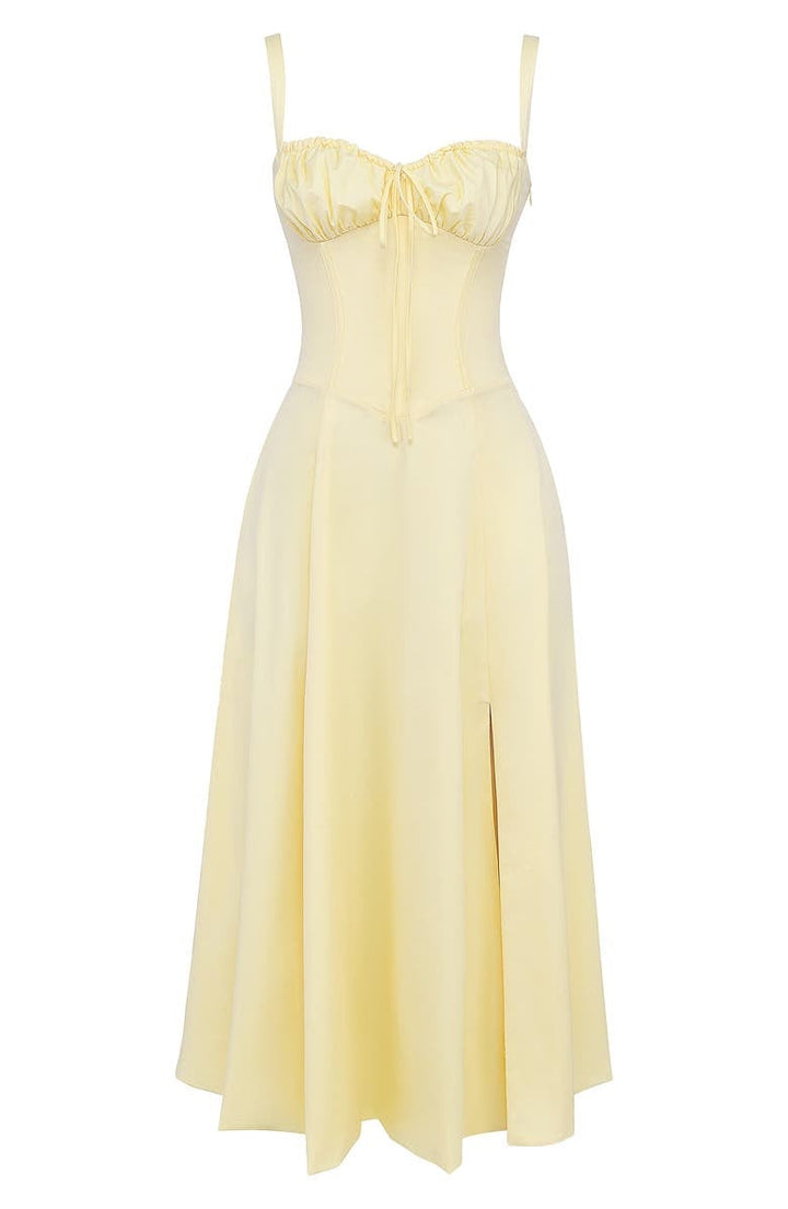 Women's Floral Linen Midi Dress Cocktail Party Dress