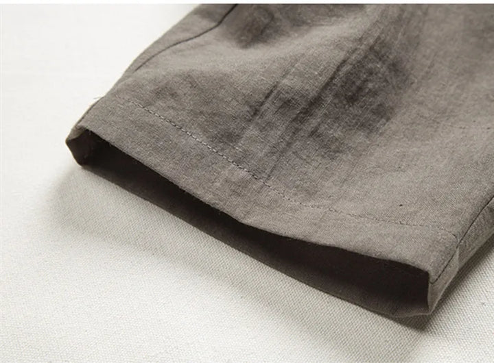 Men's Casual Linen Trousers Lightweight Relaxed Fit Pants