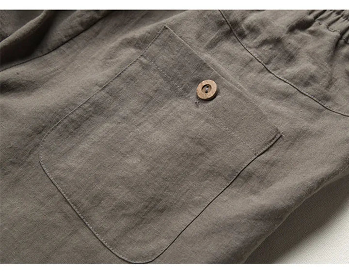 Men's Casual Linen Trousers Lightweight Relaxed Fit Pants