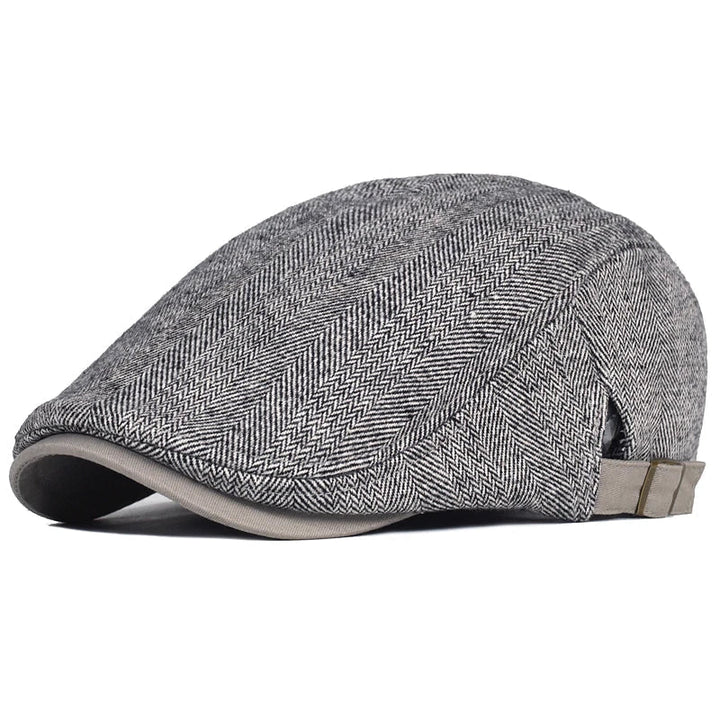 Men's Wool Blend Herringbone Flat Cap