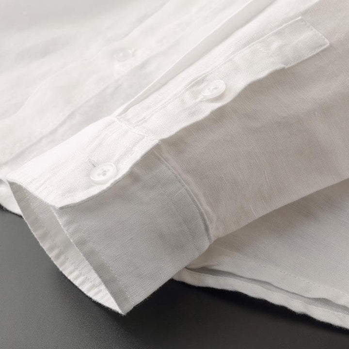 Dámská lehká lněná košile s kapucí, ležérní bunda a overshirt