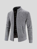 Men's Fleece High Collar Zip Up Stand Jacket Coat