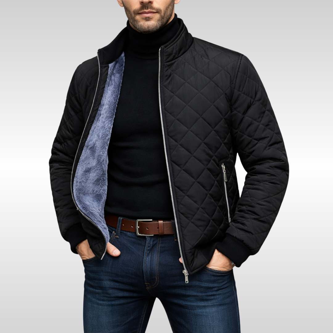 Men’s Quilted Fleece-Lined Insulated Bomber Jacket