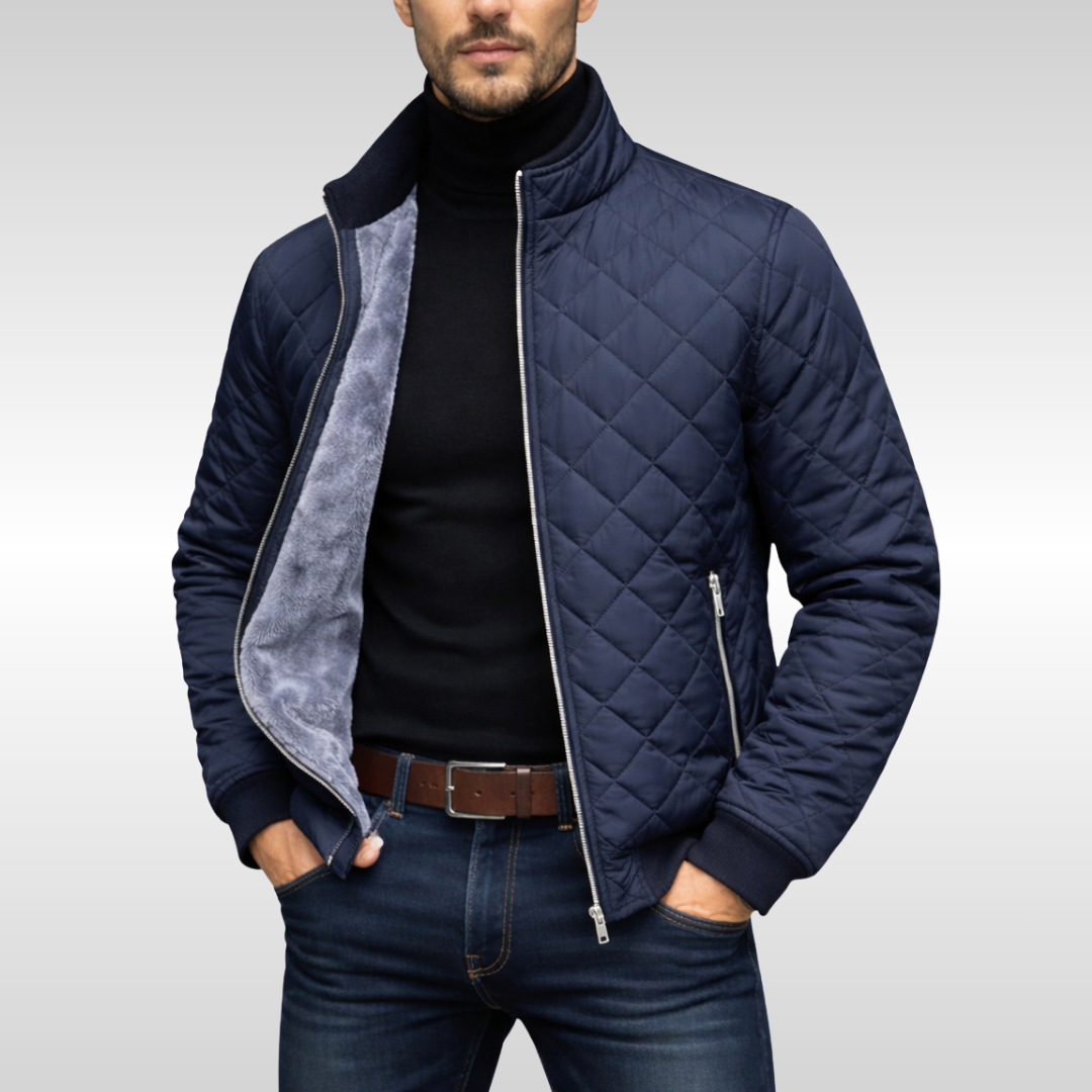Men’s Quilted Fleece-Lined Insulated Bomber Jacket