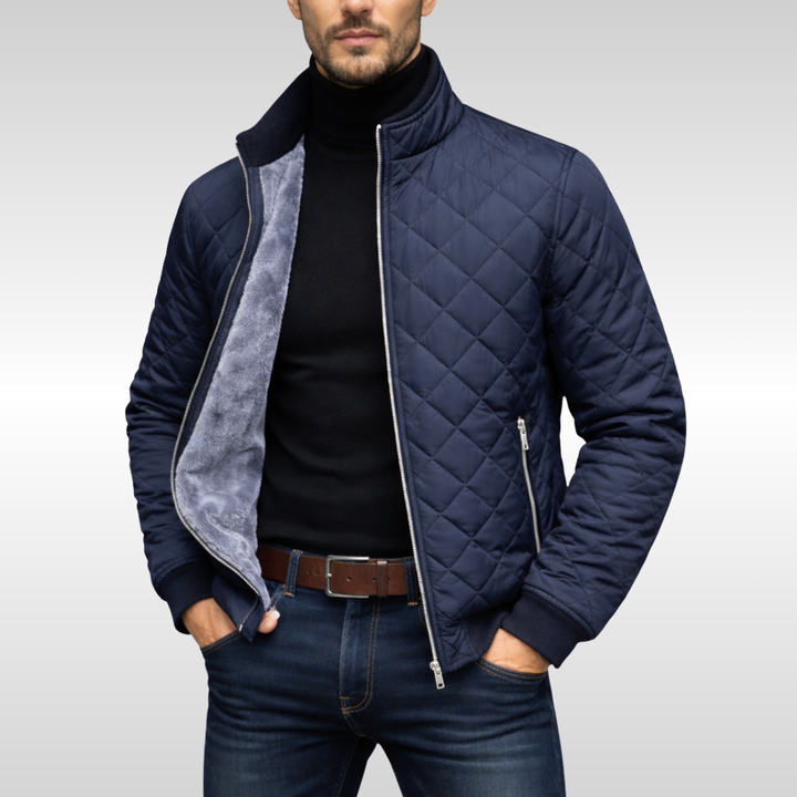 Men’s Quilted Fleece-Lined Insulated Bomber Jacket