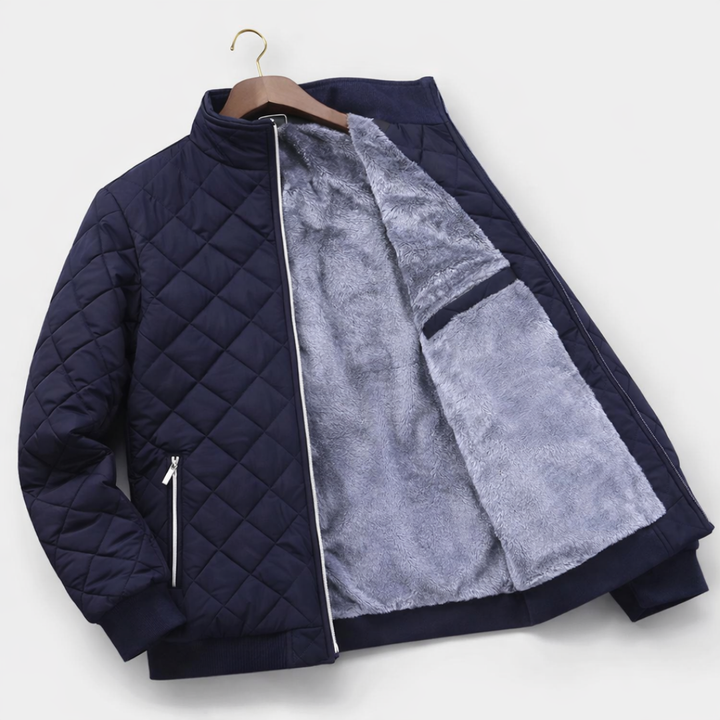 Men’s Quilted Fleece-Lined Insulated Bomber Jacket
