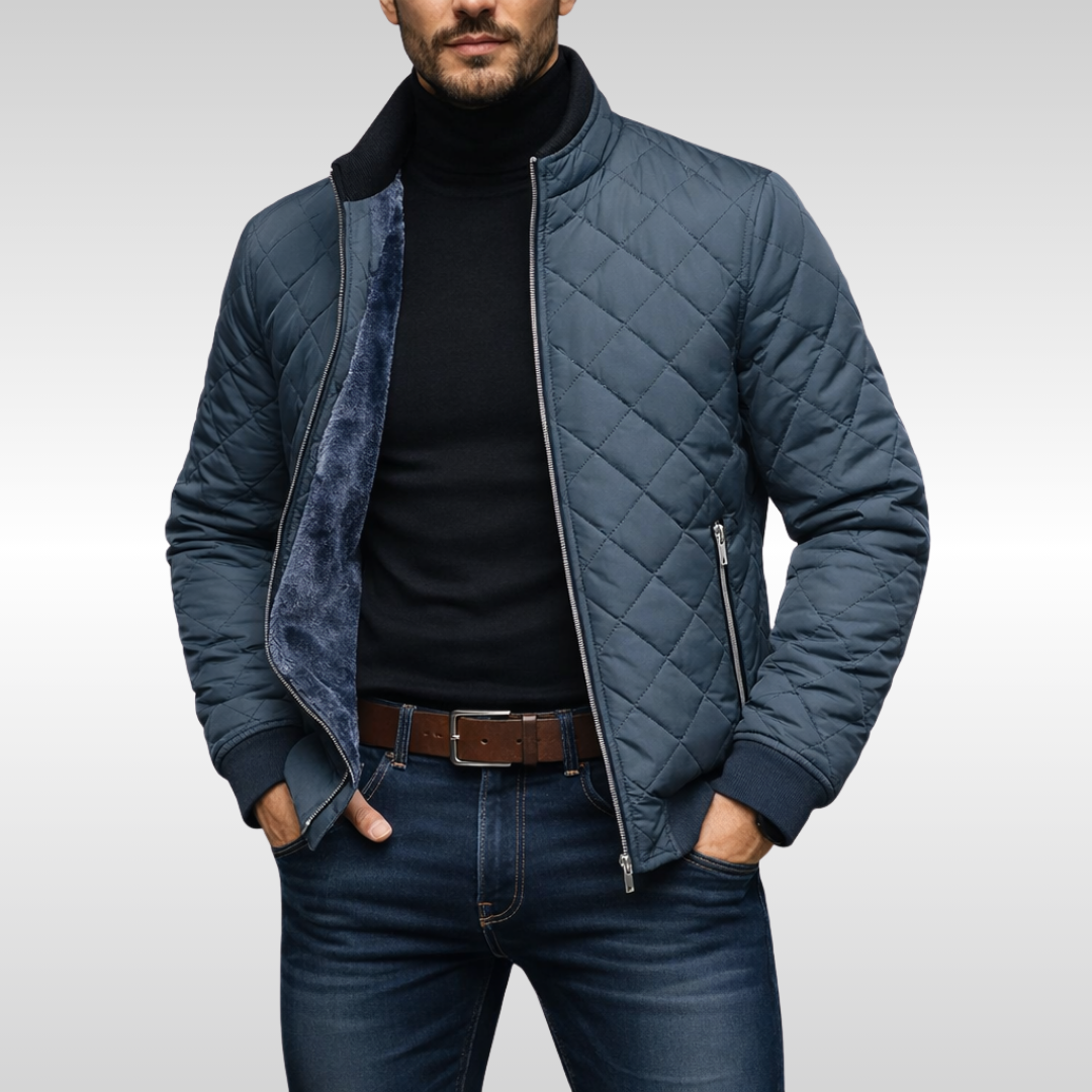 Men’s Quilted Fleece-Lined Insulated Bomber Jacket