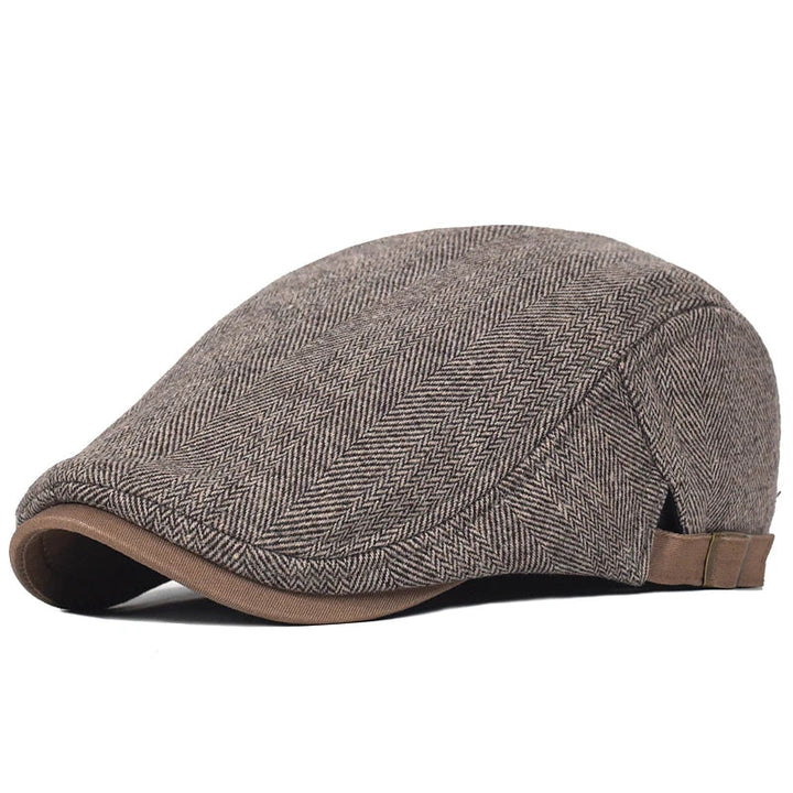 Men's Wool Blend Herringbone Flat Cap