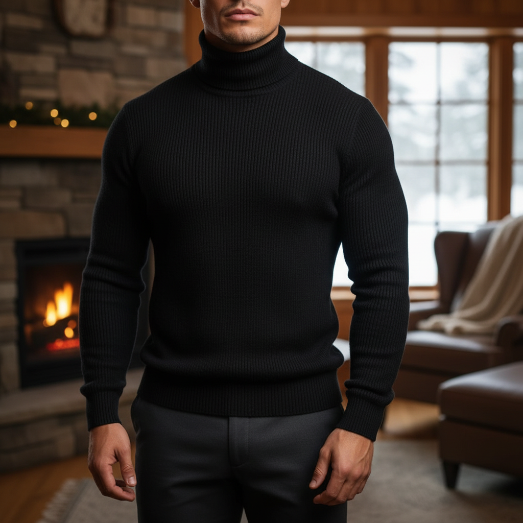 Men's Merino Wool Turtleneck Sweater