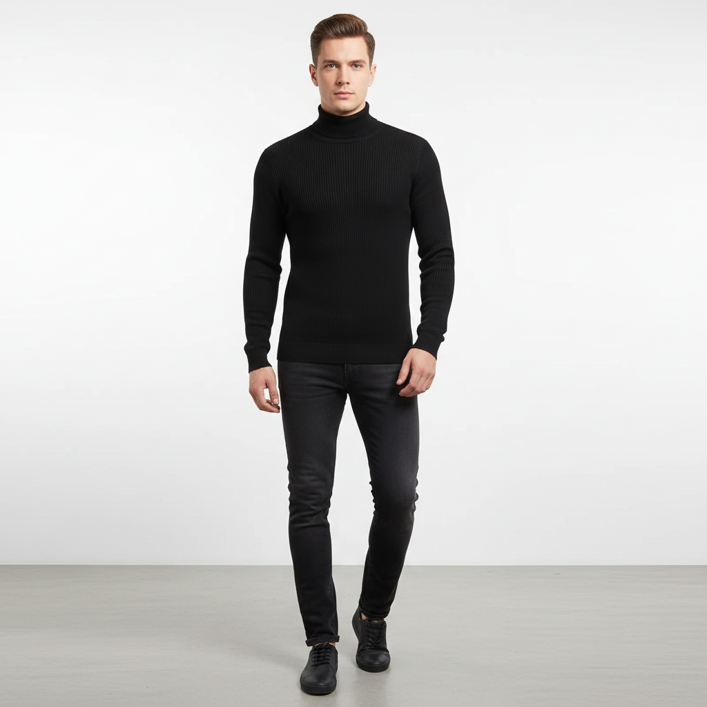 Men's Merino Wool Turtleneck Sweater