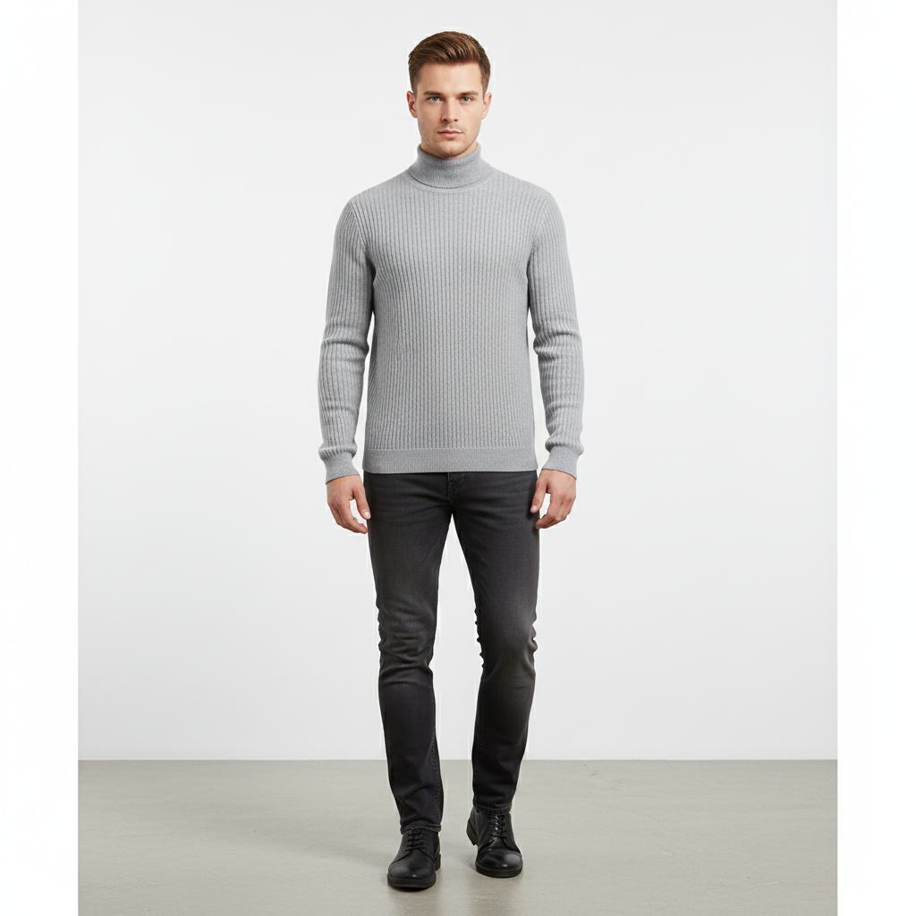 Men's Merino Wool Turtleneck Sweater
